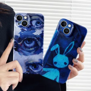 ตาสีฟ้า ปลอกRedmiหมายเหตุ Note 13 12 11 10 8 Pro Redmi 13C 10C 9 9A 9C 9T 10A Xiaomi 11 Lite 12 11 10T 11T 13TเคลือบเงาTPUนุ่มกันกระแทกกล้องป้องกัน