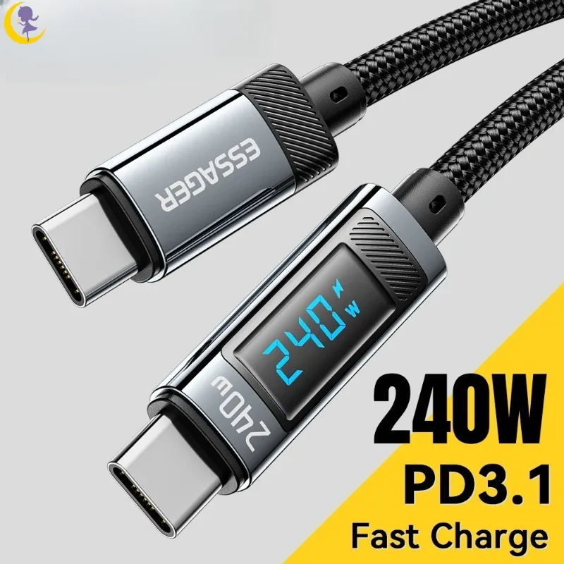 240w USB Type C ถึง USB C สาย 100W PD 3.1 Fast Charging Charger สายไฟสําหรับโทรศัพท์แล็ปท็อป USBC สายไฟ YK