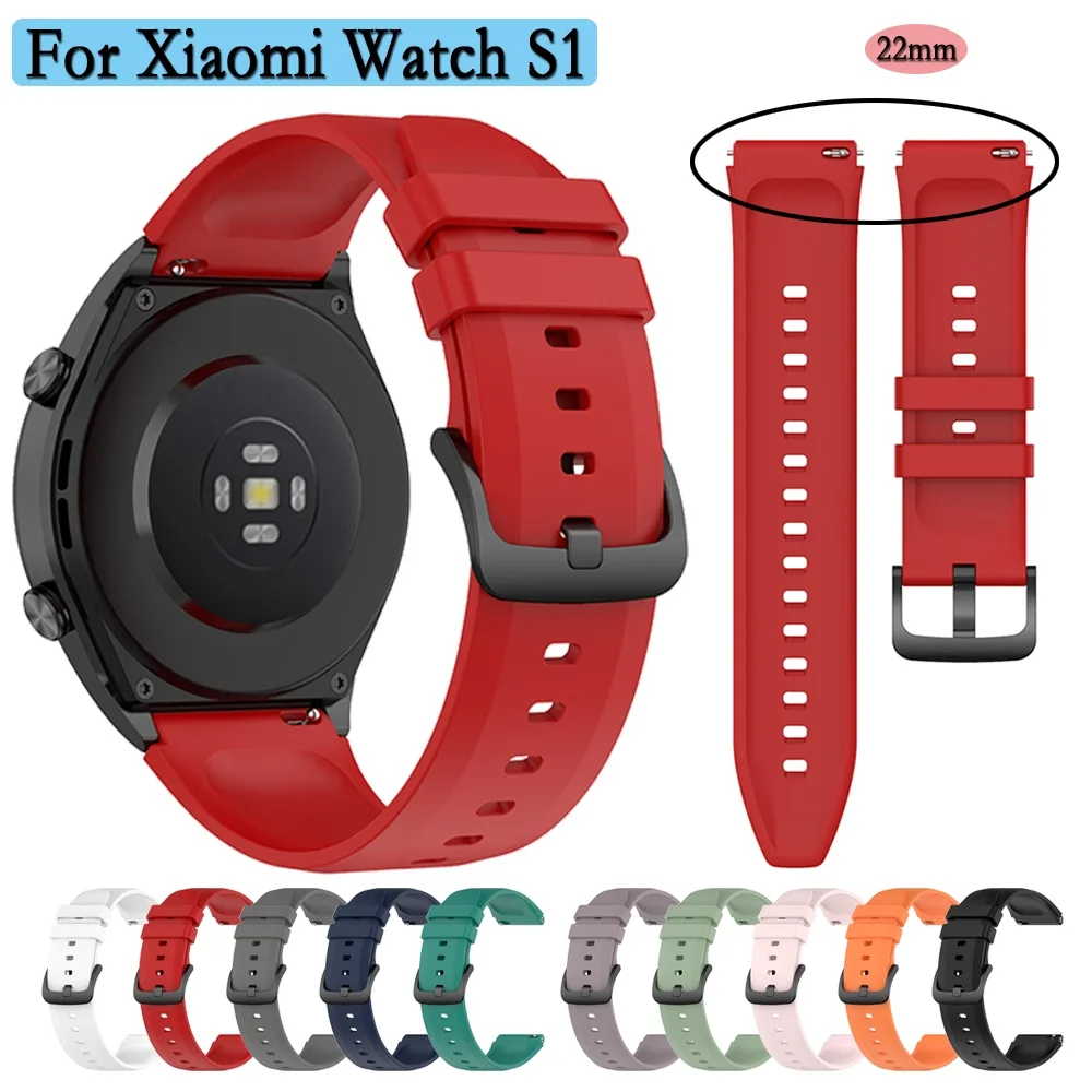 สายนาฬิกาข้อมือซิลิโคน 22 มม. สําหรับ Xiaomi Mi Watch S1 Mi Watch S1 Correa
