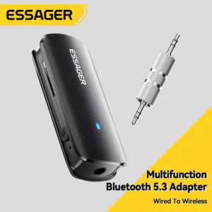 Essager อะแดปเตอร์สายเคเบิลเสียง บลูทูธ 5.3 Type-C 3.5 มม. รองรับ MP3 WAV พร้อม OMTP CTIA อเนกประสงค์ สําหรับ MobiIe Phone Switch PS5