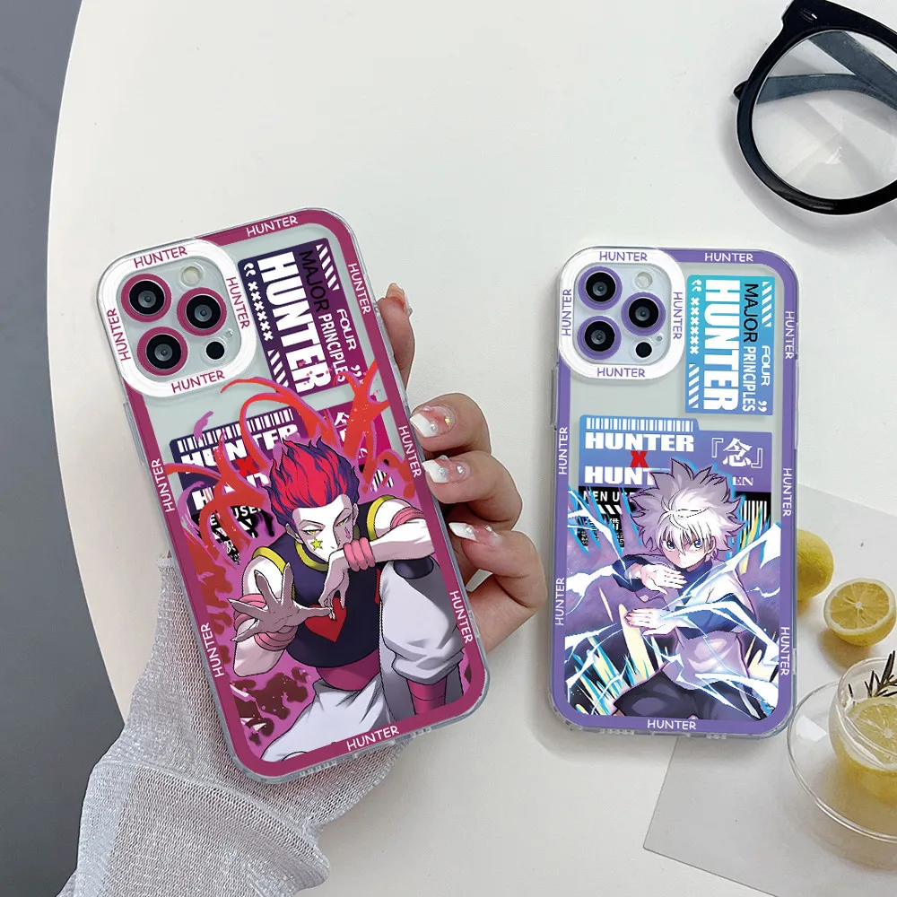 เคสโทรศัพท์มือถือแบบนิ่ม ใส กันรอยเลนส์กล้อง ลายการ์ตูน Hunter×Hunter สําหรับ iPhone 15 14 13 12 Mini 11 Pro Max X XS XR XSMAX 8 7 Plus SE2020