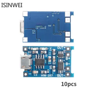 10pcs 5V 1A Micro 18650 TP4056 แบตเตอรี่ลิเธียมโมดูลชาร์จบอร์ดป้องกันฟังก์ชั่น Dual Li-ion
