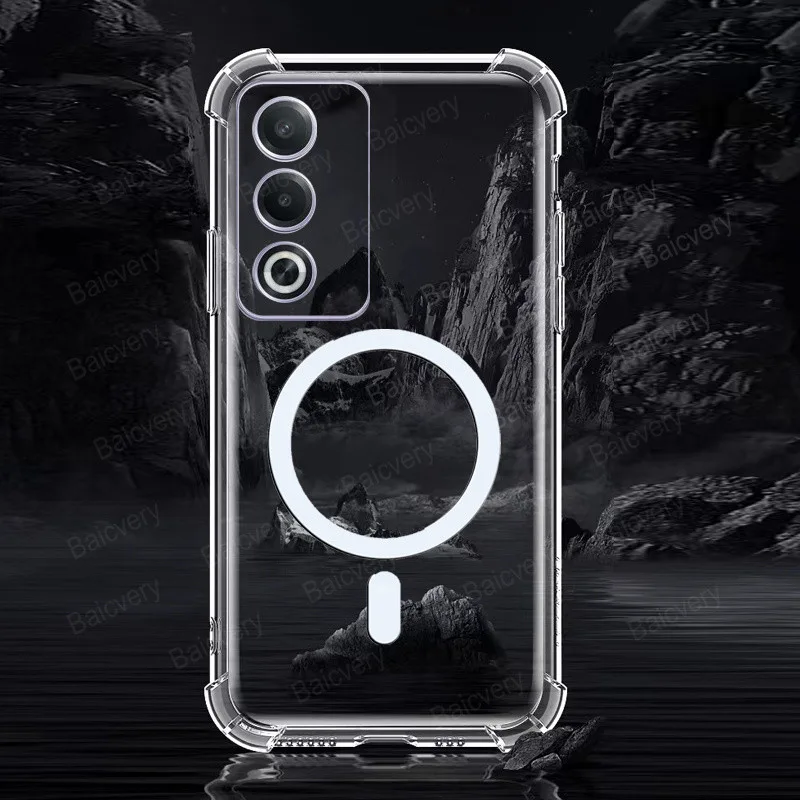 เคสโทรศัพท์ OPPO A3 Pro 5G CPH2639 เคสซิลิโคน TPU นุ่มใสฝาหลังพร้อมสติ๊กเกอร์แม่เหล็ก