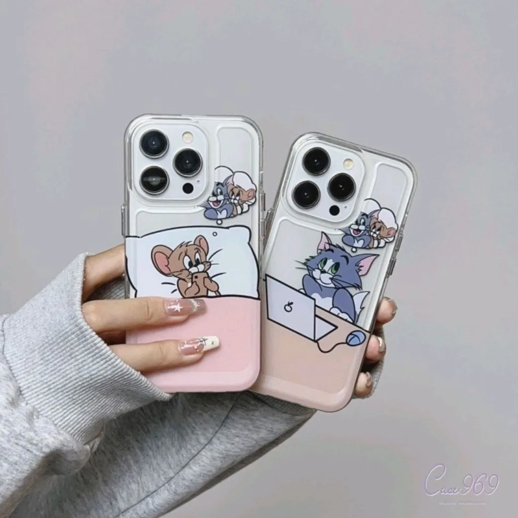 เคสไอโฟน 11 เคส IPhone 16 15 13 12 11 14 Pro Max 7Plus XR X XS Max 8 Plus SE 2020 น่ารักการ์ตูนคู่รักเคสโทรศัพท์
