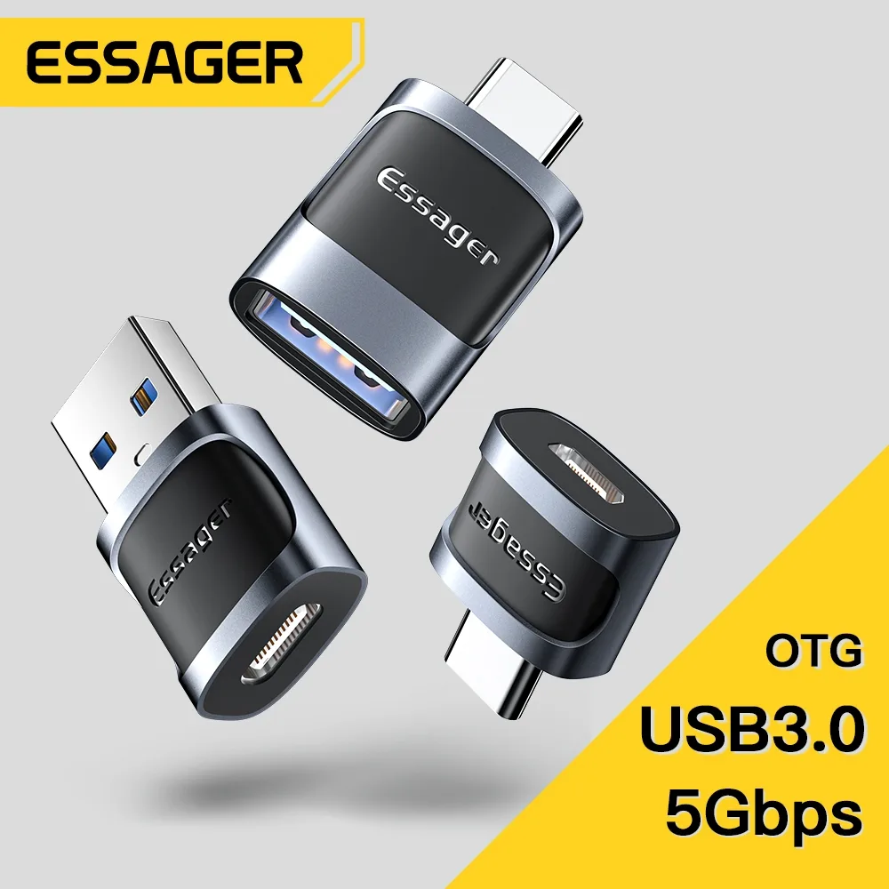 ESSAGER อะแดปเตอร์แปลง Usb 3.0 Type-C Otg Type C Usb C สําหรับ Macbook Xiaomi Samsung Usc adapter เชื่อมต่อ