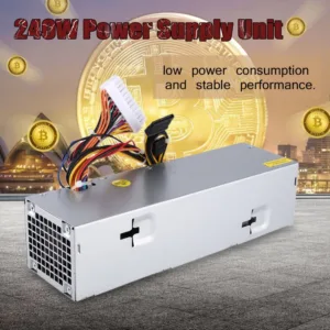แหล่งจ่ายไฟเดสก์ท็อป 240W หน่วยรถ PSU สําหรับ Dell พร้อมพัดลมระบายความร้อน