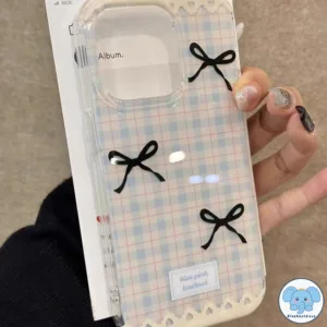 แฟชั่นโบว์สีดำสร้อยข้อมือเคส Samsung A05 A50 A55 A05S A51 A06 A14 A15 A52 A13 A02s A12 A03 A32 A03s A11 A10s A20 A30 A35