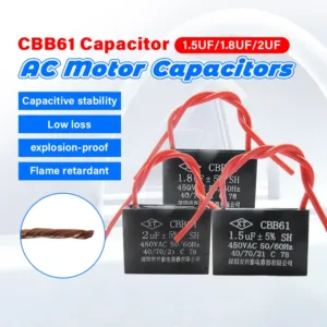 คาปาซิเตอร์ พัดลม Capacitor CBB61 คาปา ตัวเก็บประจุตัว C อะไหล่พัดลม