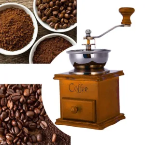 เครื่องบดเมล็ดกาแฟ เครื่องบดกาแฟ Coffee Grinder แบบมือหมุน สแตนเลส (กล่องไม้คลาสสิค คละสี )