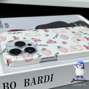 เคสโทรศัพท์มือถือแบบแข็ง กันรอยขีดข่วน ลายดอกไม้ กระต่าย เรียบง่าย สําหรับ iPhone xr xs xsmax 15 14 13 12 11 promax 11pro 13 12 14 15 pro plus ZG3Y