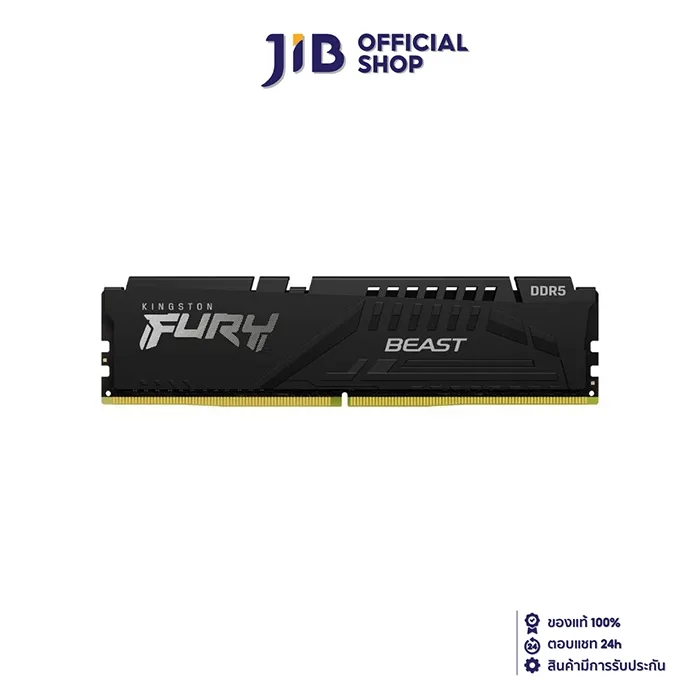 16GB (16GBx1) DDR5 5600MHz RAM (หน่วยความจำ) KINGSTON FURY BEAST DDR5 (INTEL XMP) (BLACK) (KF556C40BB-16)
