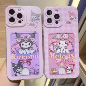 เคส VIVO V29 V27e V27 V25 V25e V23 V23e V21s V21e V21 V20 Pro Y75 Y73 Y71T S19 ซิลิโคนอ่อนนุ่ม Waller ปลอกการ์ตูน Sanrio ผู้ถือบัตรฝาครอบโทรศัพท์