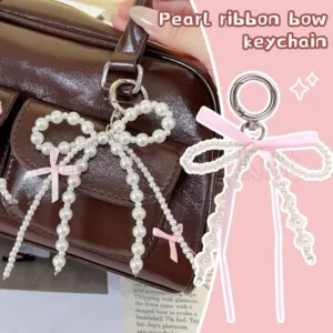 [ แนะนํา] พวงกุญแจ Pearl Bows - พวงกุญแจลูกปัด - ห่วงโซ่ดอกไม้ป้องกันการหล่น - การตกแต่งเคสโทรศัพท์ - เครื่องประดับแขวนกระเป๋าถือ - สายรัดข้อมือเชือกเส้นเล็กโทรศัพท์