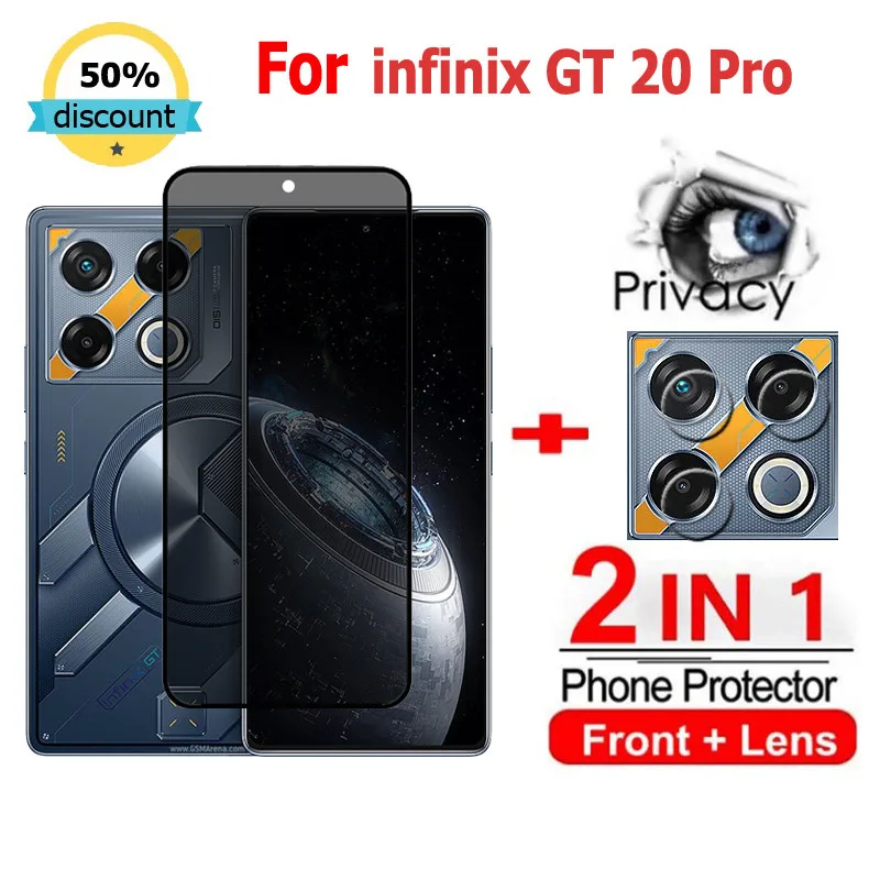 2 in 1 ฟิล์ม Infinix GT 20 Pro ฟิล์มกระจกนิรภัยกันรอยหน้าจอ กันแอบมอง เพื่อความเป็นส่วนตัว สําหรับ Infinix Note 40 30 Pro VIP HOT 40i 30i NFC SMART 8 7 Plus GT 20 10 Zero 40 30 Ultra 5G ฟิล์มกันรอย ฟิล์มกล้อง