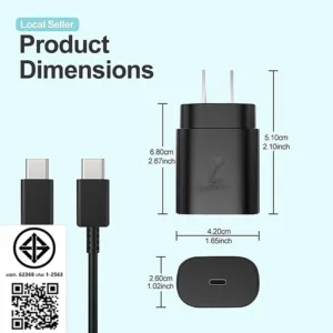 ชุดสายชาร์จเร็วมาก 25W TYPE C เป็น TYPE-C