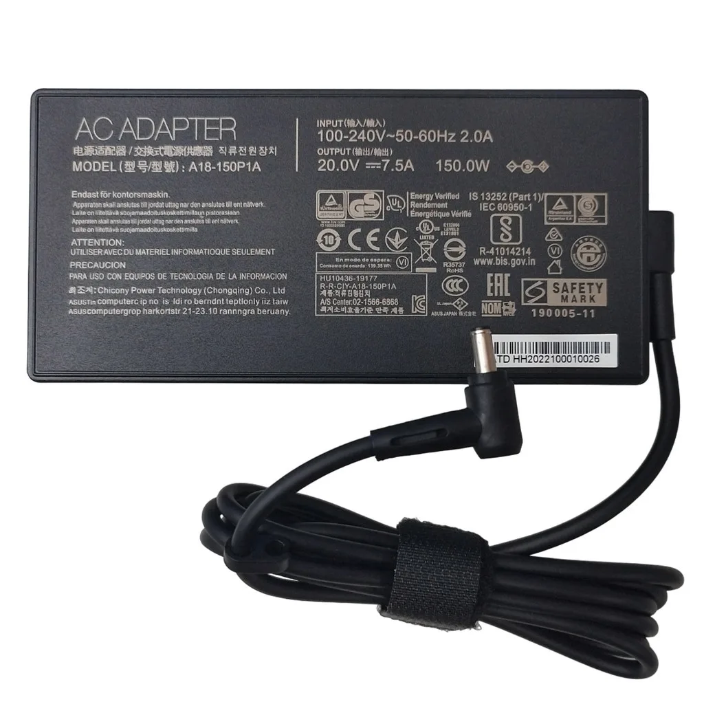 อะแดปเตอร์ สายชาร์โน๊ตบุ๊ค ASUS ROG FX505 Laptop Charger Adapter 150W 20V 7.5A 4.5x3.0 แท้ โมเดลนี้มีหัวเสียบ 2 ขนาด
