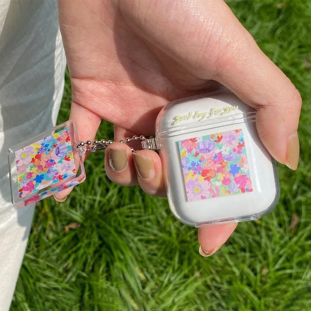 เหมาะสำหรับ airpods 1 และ 2/airpods Pro/airpods3/airpods Pro2ซีรีส์การ์ตูนหูฟังเชลล์ที่มีห่วงโซ่แขวนเดียวกันดอกไม้คุโรมิ