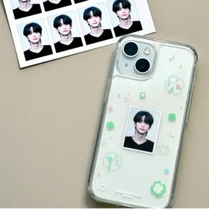 Line Four-leaf Clover เหมาะสําหรับ Apple 16/15promax เคสโทรศัพท์ 14/13/12 Shock-proof XR/XS Soft Case 7p/8p เคสโทรศัพท์โปร่งใส