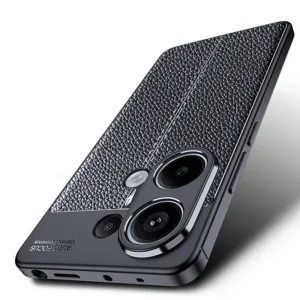 สําหรับ Xiaomi Poco M6 Pro 4G บาง TPU หนัง พื้นผิว ฝาครอบ ป้องกันรอยขีดข่วน เคสกันกระแทก