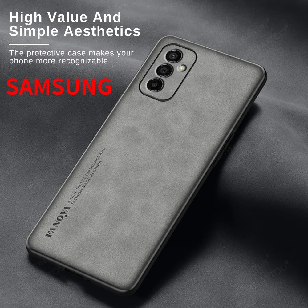 เคสโทรศัพท์หนังแกะ TPU แบบนิ่ม กันกระแทก สําหรับ Samsung A55 A15 4G 5G 2024 A54 A05 A05S A35 A25 A42 A52