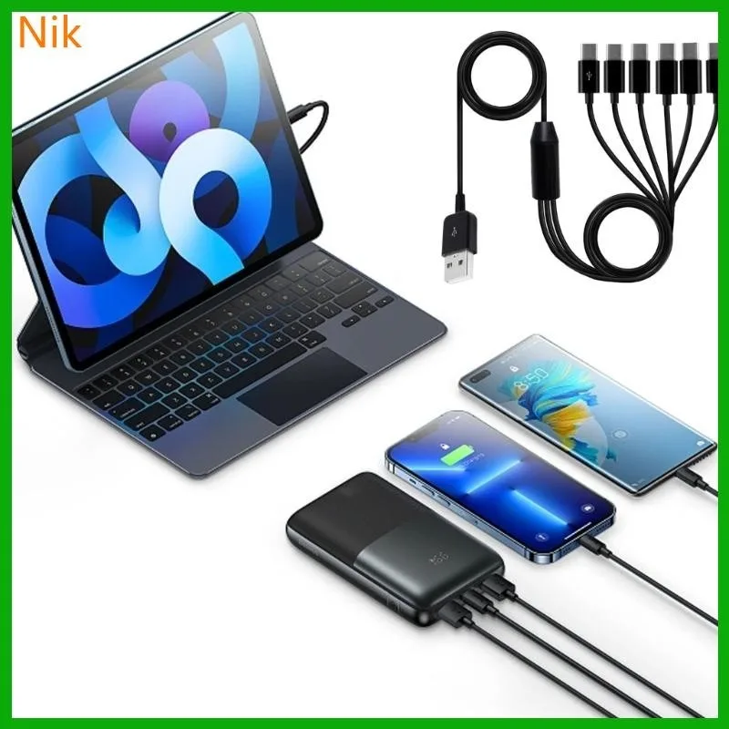 Nik สายชาร์จแยก USB เป็น Type-C รองรับอุปกรณ์ TypeC 6 ชิ้น