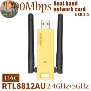 Annasun 1200M ความถี่คู่ 2.4G 5.8G WIFI Realtek RTL8812AU USB WIFI อะแดปเตอร์เครือข่ายเสาอากาศ TH