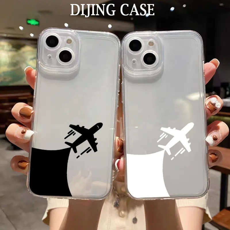 เคสโทรศัพท์มือถือแบบใส ลายเครื่องบินบินบิน DIJING สําหรับ iPhone 15promax 14 13Pro 11Pro 12mini 8plus7 6s xr xsmax