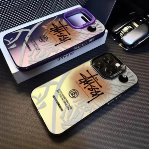 เคสโทรศัพท์ลายกราฟฟิตี้สีทอง/เงินแฟชั่นสําหรับ ไอโฟน14มือโปร 13 12 11 7/8บวก 15/16โปรแม็กซ์ รวมทุกอย่างเคสโทรศัพท์กันหล่น