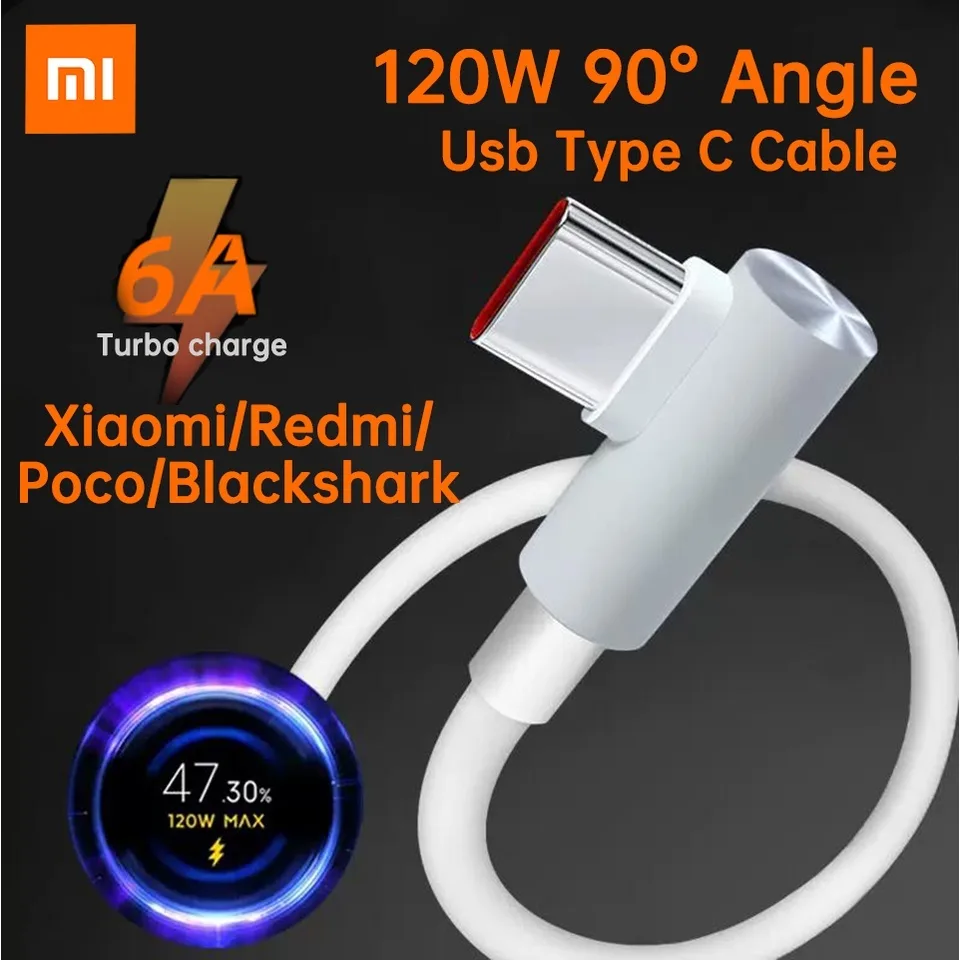 Original 120w 67W Xiaomi Usb Type C Turbo Charge cable Turbo cable 33W 6A Turbo สายชาร์จสําหรับ Mi 12 11 Poco X3 F3 F4 GT