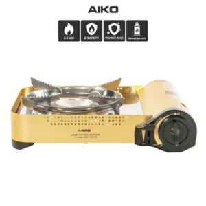 AIKO #AK-88 สีทอง เตาแก๊สปิคนิค เซฟตี้ดีไวส 3.5 กิโลวัตต์ (ไม่แถมแก๊ส) ***รับประกัน 1 ปี