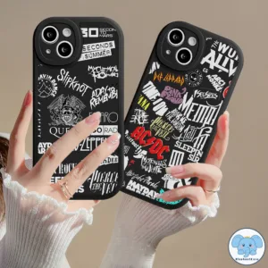 แฟชั่น Graffiti ตัวอักษรกรณีกรณีซอฟท์ กรณีโทรศัพท์กันกระแทก iPhone 11 14 15 12 13 Pro Max XR 14 8 15 7 Plus XS Max X SE