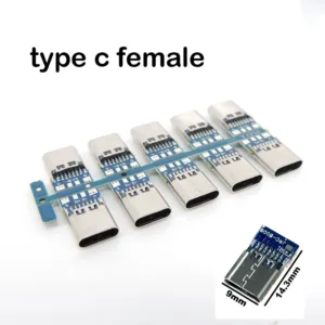 แจ็คเชื่อมต่อ usb 3.1 type c ตัวเมีย ปลั๊กตัวผู้ ตัวเมีย รองรับบอร์ด PCB DIY THH1