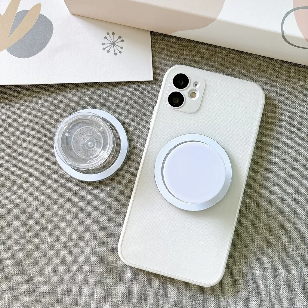 Magnet Griptok กริ๊บต๊อกแม่เหล็ก Magsafe แบบเปล่า สีขาวและสีใส ที่ติดโทรศัพท์มือถือแบบมีฐานแม่เหล็ก กริ๊บต๊อกเปล่า