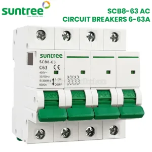 Suntree SCB8-63 AC Circuit Breaker MCB 4P 400V ตัวเลือก 32A