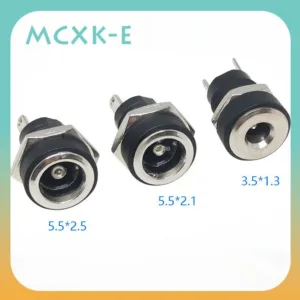 Mcxk-e ซ็อกเก็ตพาวเวอร์ DC022B 5.5 * 2.1 มม. 2.5 พร้อมน็อต 3.5 * 1.3 มม. แผง 2 Pin 8 มม. 10 ชิ้น