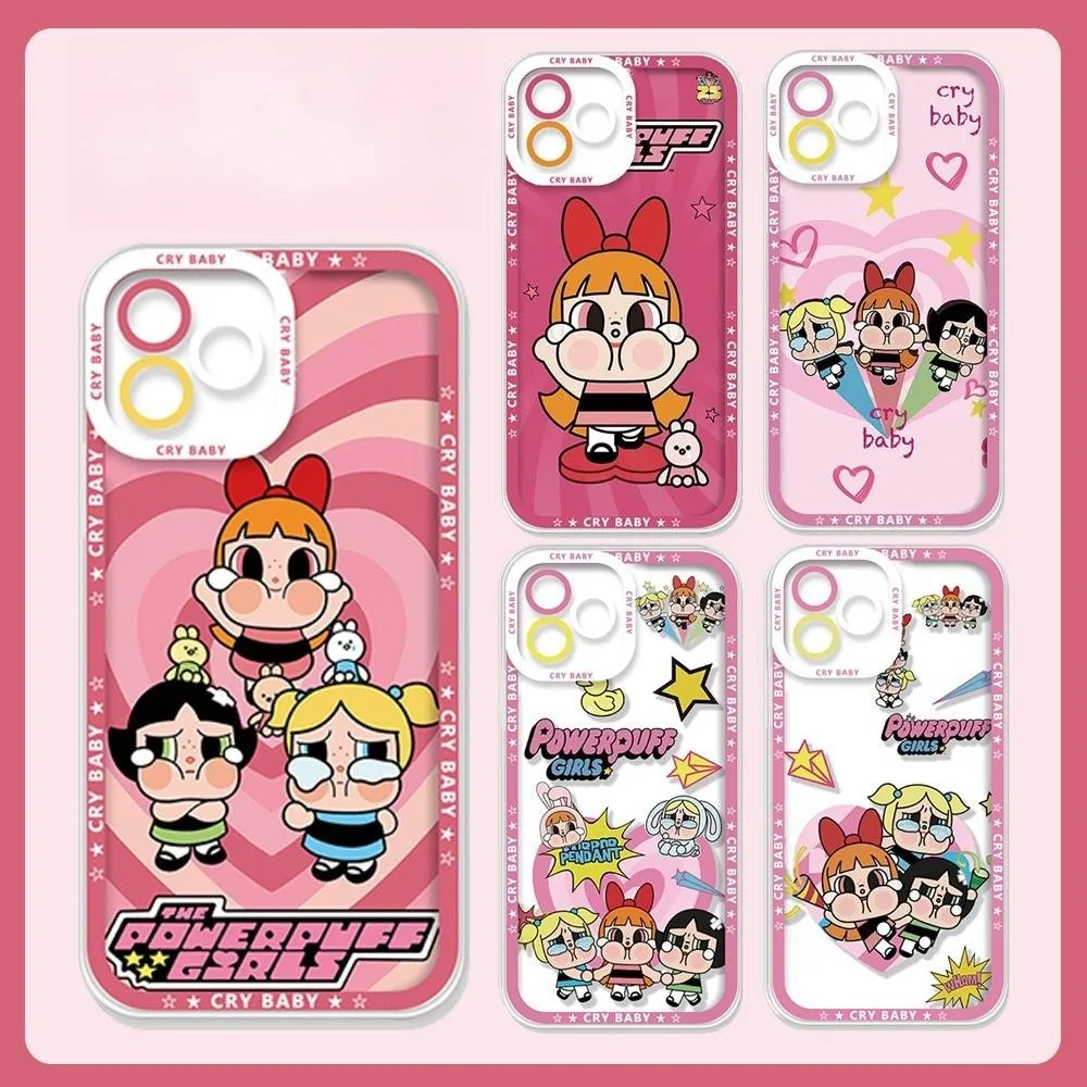 เคสโทรศัพท์มือถือแบบนิ่ม ใส ลาย The Powerpuff Girls POP MART Crybaby สําหรับ Samsung S24 Ultra S23 Plus S22 S21 S20 S23 FE Note 10 Lite 10 Pro 20 J7 Prime J6 Plus A21S A72 A15 A25 M23