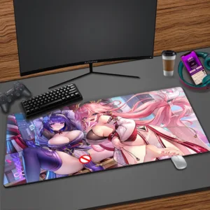Genshin Impact แผ่นรองเมาส์สําหรับเล่นเกมเซ็กซี่ตูด Gamer XXL 18 + ขนาดใหญ่ Hentai Mousepad NSFW โต๊ะ Anti Slip Mice Pads เกม