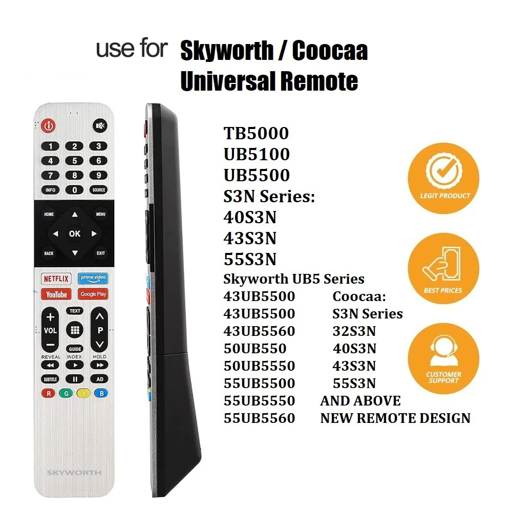 คำสั่งเสียง remote รีโมททีวี Skyworth COOCAA LCD Smart TV รีโมท SW-V1 XC9300 XC9000 UC7500 UC6200 TC6200 58S6G 539C-268919 268951 268901-W000 43ub5500 43UB5550 43UB5560 50UB5500 50UB5550 50UB5560