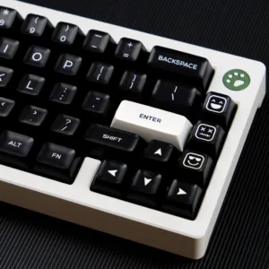 160 คีย์ Double Shot PBT Keycaps SA โปรไฟล์สีขาวบนคีย์บอร์ดสีดํา Keycaps สําหรับ Gateron MX Switches คีย์บอร์ดเกมกล
