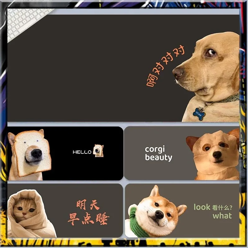 แผ่นรองเมาส์หัวสุนัขน่ารักขนาดใหญ่หนา Seaming เกมแป้นพิมพ์คอมพิวเตอร์เดสก์ท็อป