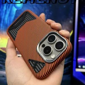 【Aluminum alloy cooling/Kevlar texture/Pc hard case/Gray】เคส compatible for iPhone 12 13 14 15 pro max case