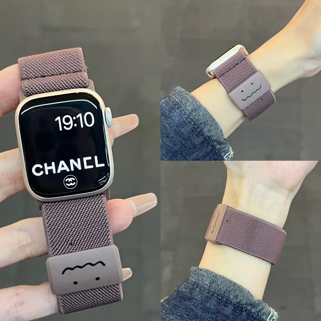 น่ารัก Magnetic Loop สําหรับ Amazfit Bip 5 5 Unity Bip 3 U 3 Pro Scrunchie สร้อยข้อมือไนลอนนาฬิกาสําหรับ Amazfit Active GTS 2 3 4 Mini สายรัดข้อมืออุปกรณ์เสริม