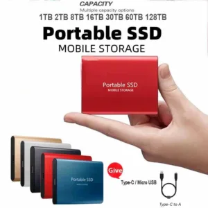ฮาร์ดไดรฟ์ภายนอก SSD 8TB 16TB 30TB 60TB 128TB Type-C USB3.1 ความเร็วสูง แบบพกพา สําหรับแล็ปท็อป PS4 1TB 2TB