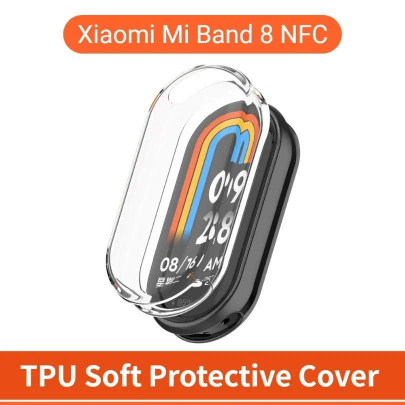 ฝาครอบtpuแบบนุ่มสําหรับxiaomi Mi Band 8 9 Electroplatedป้องกันกรณีครอบคลุมเต็มรูปแบบสําหรับMiband 8 NFCป้องกันหน้าจออุปกรณ์เสริม