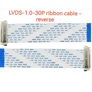 Lvds คอมพิวเตอร์จอแสดงผลสายแบน 1.0 มม.Pitch 30PIN บวกย้อนกลับ FIX หน้าจอ LCD ยืดหยุ่นสายแบน 25/30 ซม.