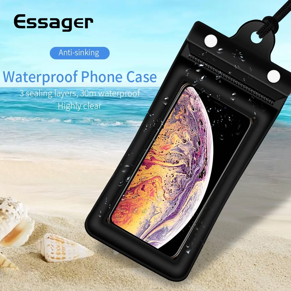 Essager เคสกันน้ำสำหรับโทรศัพท์ Xiaomi Huawei Samsung กระเป๋าใส่โทรศัพท์ป้องกันว่ายน้ำฝาครอบกันน้ำ