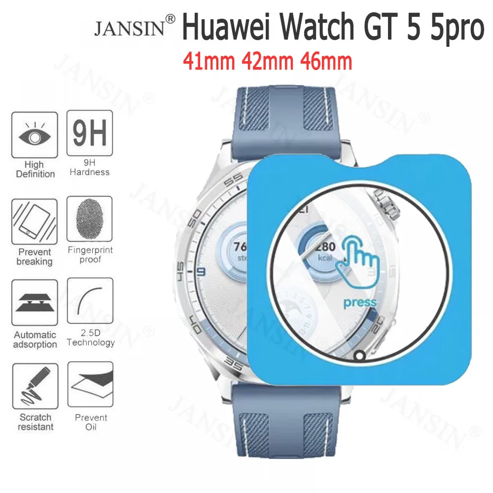 สําหรับ Huawei Watch GT 5 Pro ป้องกันหน้าจอกระจกนิรภัยสําหรับ Watch gt5 5Pro นาฬิกาฟิล์ม Clear HD กันน้ําป้องกันฟิล์ม