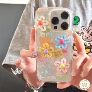 เคสไอโฟน 13 11 สำหรับ IPhone 16 14 15 12 Pro Max XS XR X Max 7 16 15 8 Plus SE 2022 กราฟฟิตีสีดอกไม้โรแมนติก