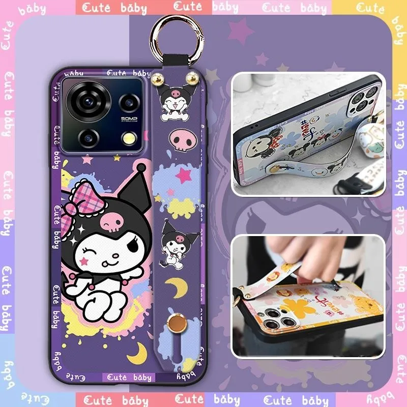 Back Cover Lanyard Phone Case For ZTE Blade V50 Vita protective Anti-dust ring Durable Fashion Design Silicone Cute Anti-knock