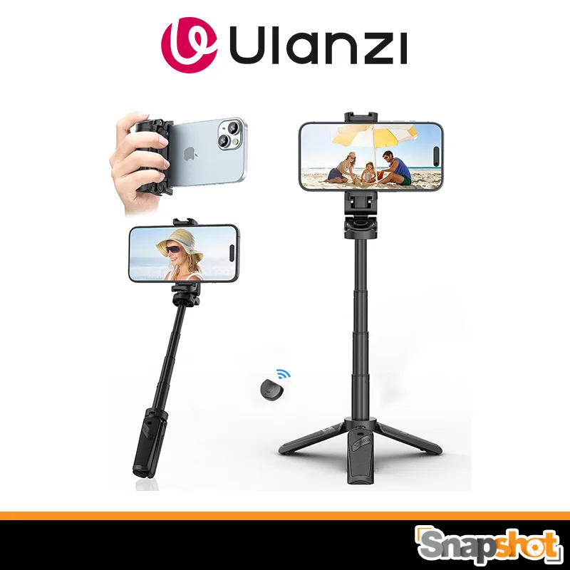 Ulanzi JJ02 3in1 Extendable Grip Phone Tripod ขาตั้ง ไม้เซลฟี่ พร้อมหัวจับมือถือ รีโมทบลูทูธในตัว